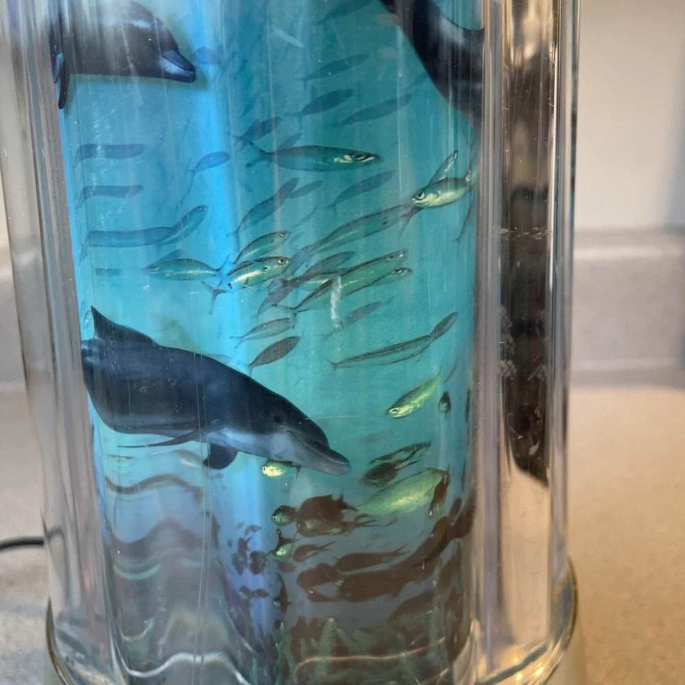 Vintage 1990s Fish Motion Lamp Bright Night Light Rotating Ocean Aquarium Tanaka